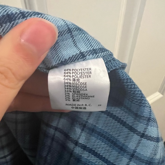 Brandy Melville high waisted stretchy blue plaid pants! - Picture 7 of 8